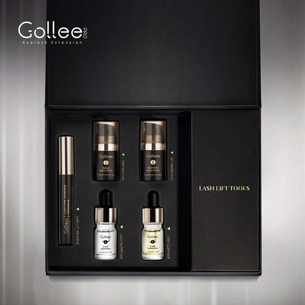 Gollee best eye lashes lifting permanent gool keratin customized lash brow lift pads liquid serum new kits glue private label