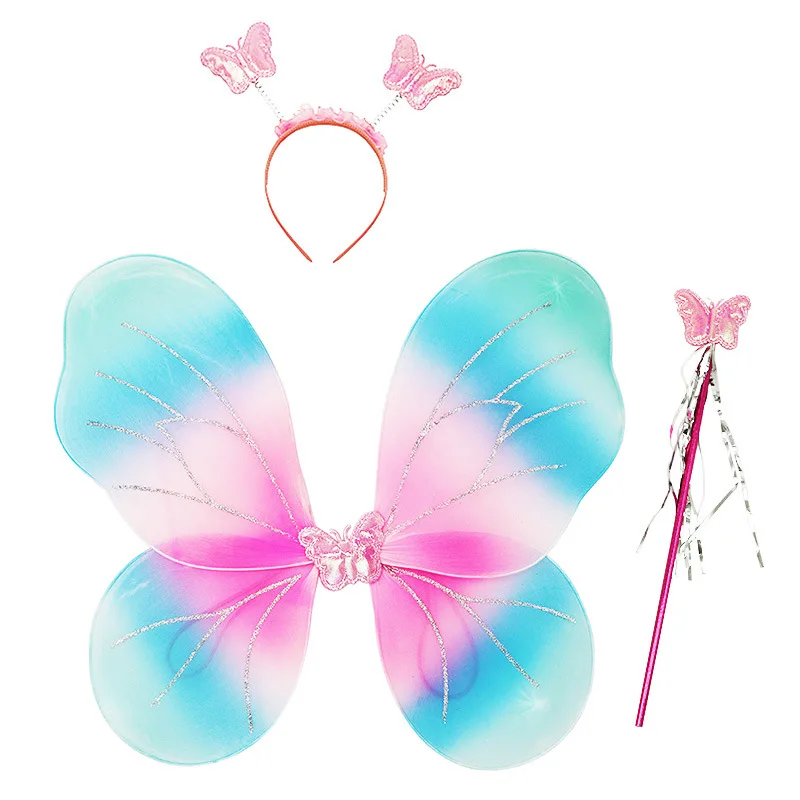 Kids Carnival Accessories Wing With Headband Wand 3pcs Sets Halloween Costumes