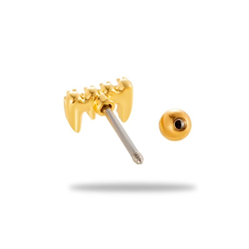 custom stainless steel screw back cubic zirconia love heart wing tragus helix piercing jewelry ear cartilage stud earrings