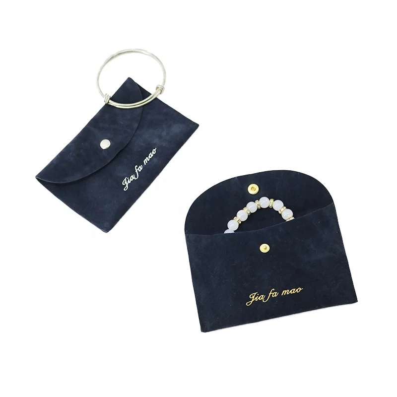 
Factory Custom Logo Suede Small Button Velvet Gift Bag Jewelry Pouch In Stock 