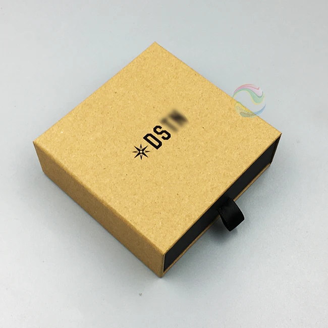 Kraft Brown Paper Custom Logo Thin Large Necklace Jewellery Box