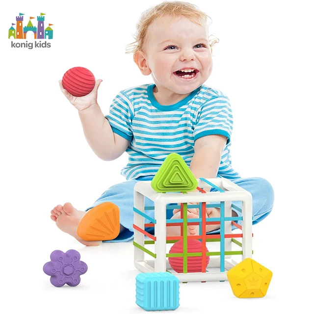 Konig Kids New Cute Enfants Baby Learning Toys Activity Cube & Sensory Shape Puzzle Square Cecela Baby Educational Toys
