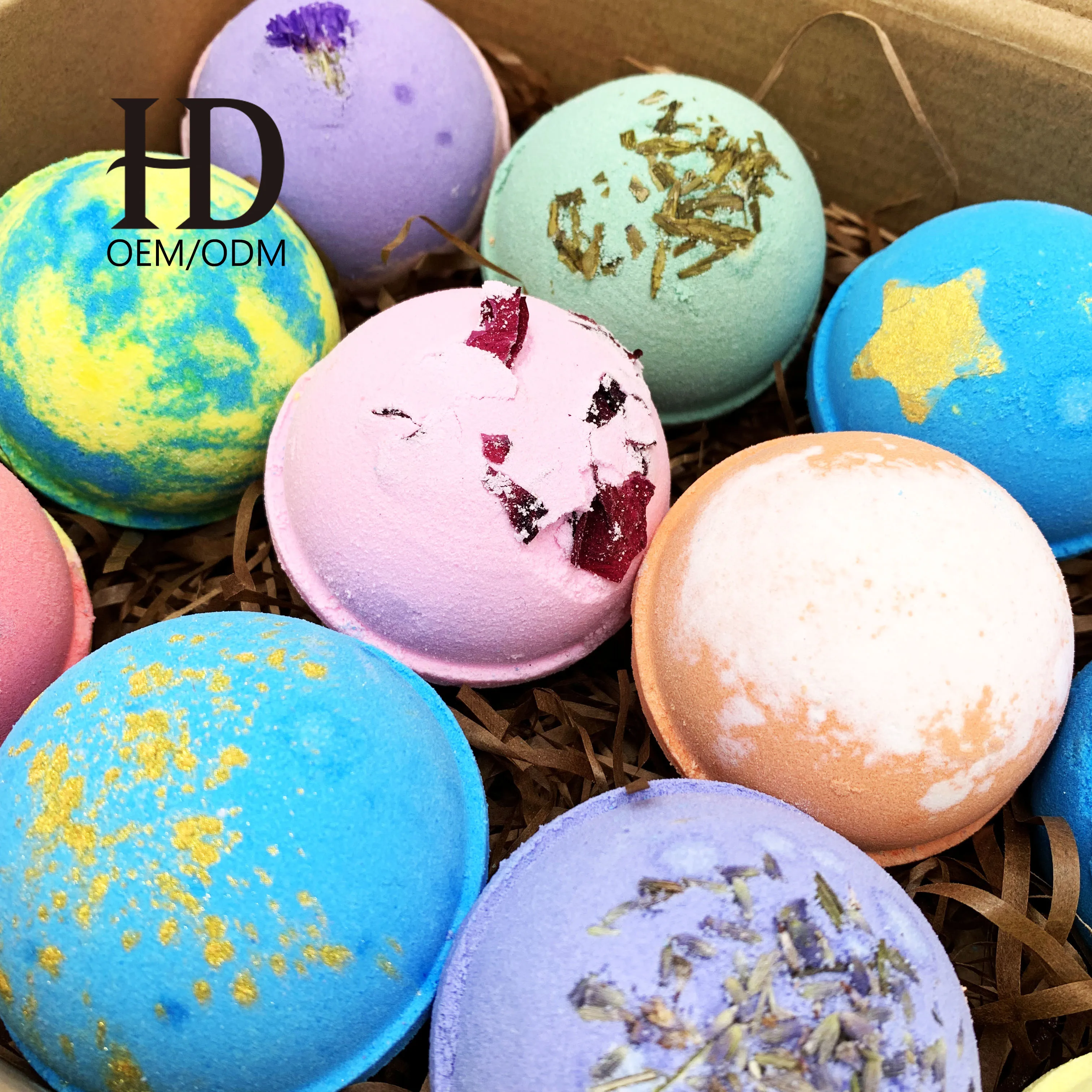 OEM/ODM12pcs set colorful bath salt balls bath balls bath bombs with petal