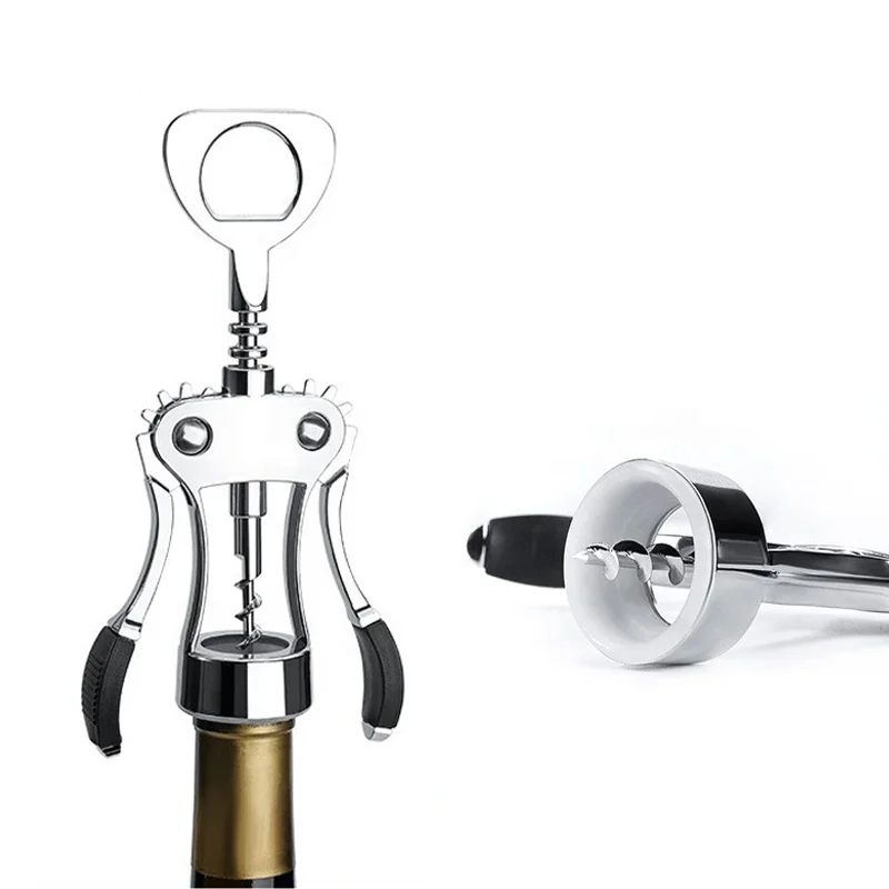 Открывалка для бутылок из цинкового сплава, штопор из нержавеющей стали для открывания красного вина, пива, крыла, аксессуары для бара и питья, кухонные инструменты