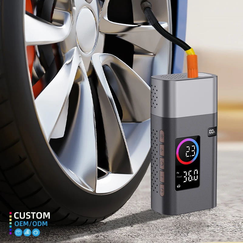 Portable 12V Car Tyre Pump Air Compressor Power Bank Auto Inflatable Pumps Rechargeable wireless air pump tire inflator