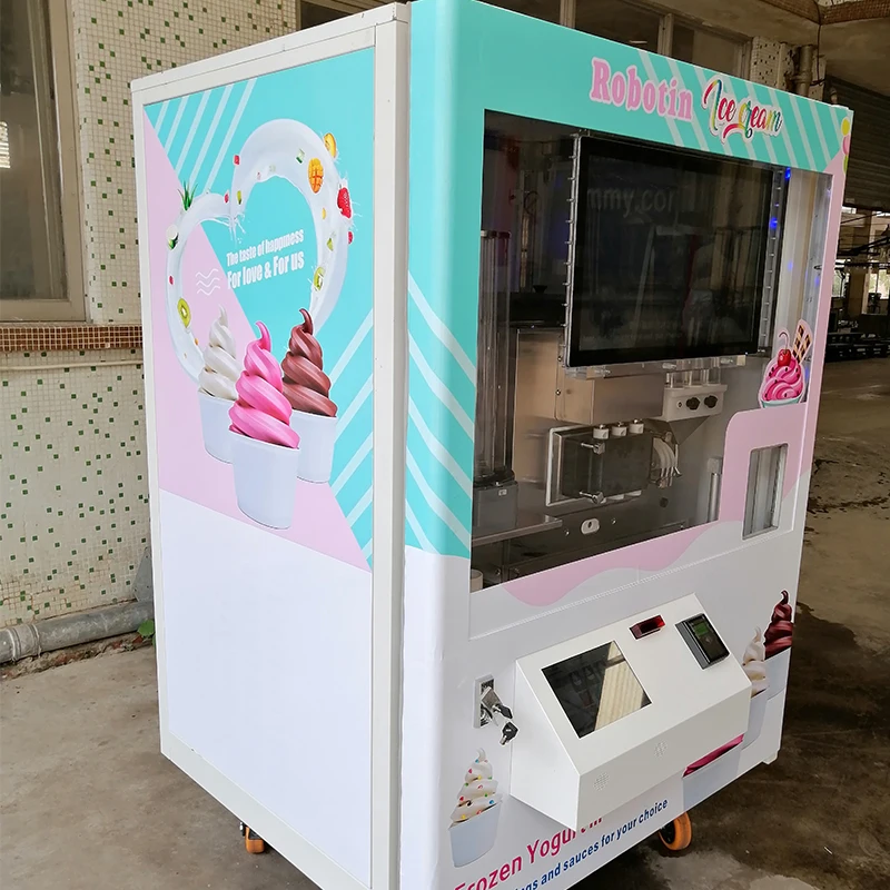 Chinese Factory Price Robot Making Frozen Yogurt Vending ice cream Machine HM766C