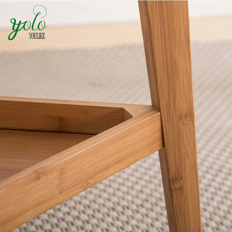 Wholesale Natural Bamboo Wood Small Side Sofa Coffee Table For Living Room