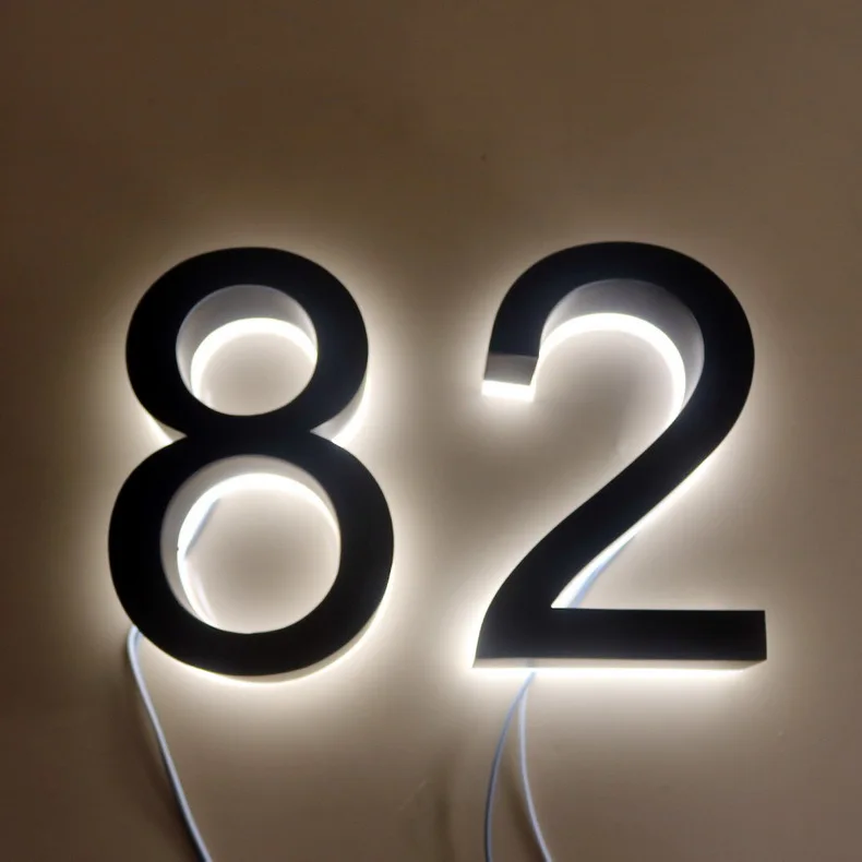 
Custom modern house number led address sign 3d backlit led alphabet letters 