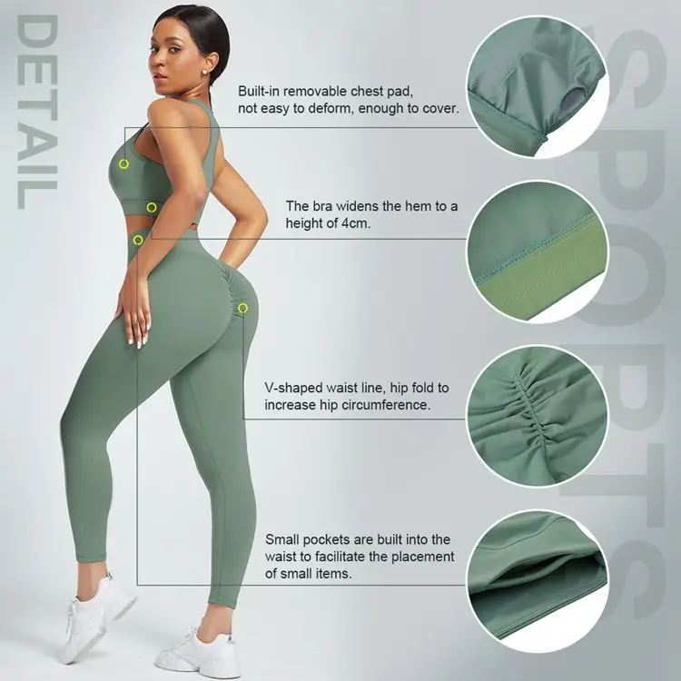 2022 High Quality Yoga 3 Piece Gym Fitness Set Sexy Activewear Long Sleeve Crop Top and High Waist Yoga Pants Seamless Yoga Set