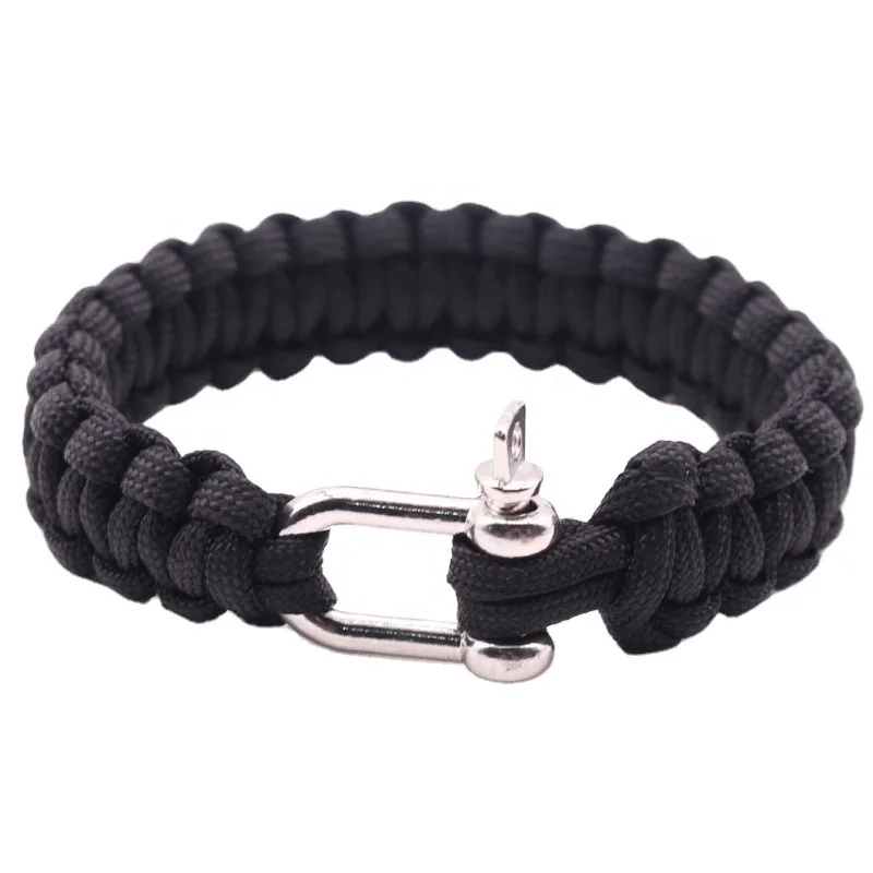 Camping belt adjustable stainless steel shackle suitable for outdoor survival bracelet