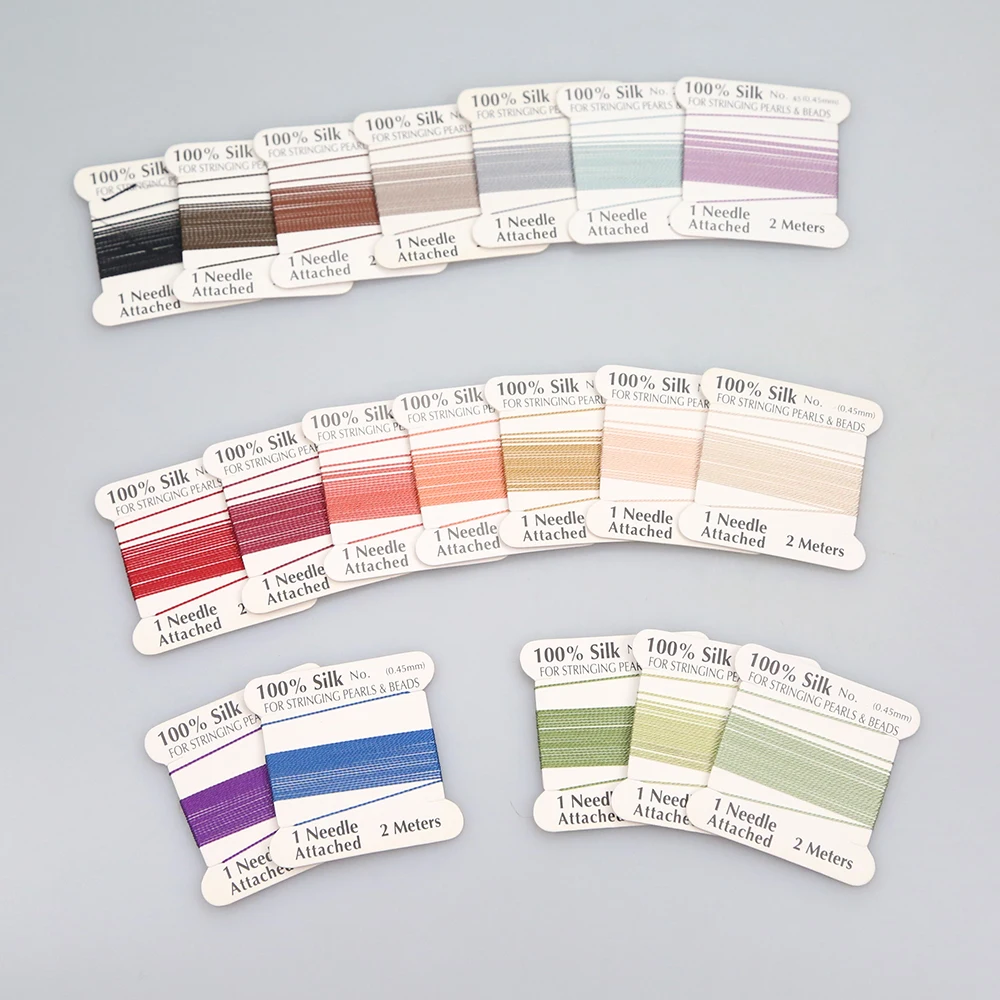 Hobbyworker Wholesale 8# Multicolor 100% Natural Red Silk Cord for DIY Jewelry Making