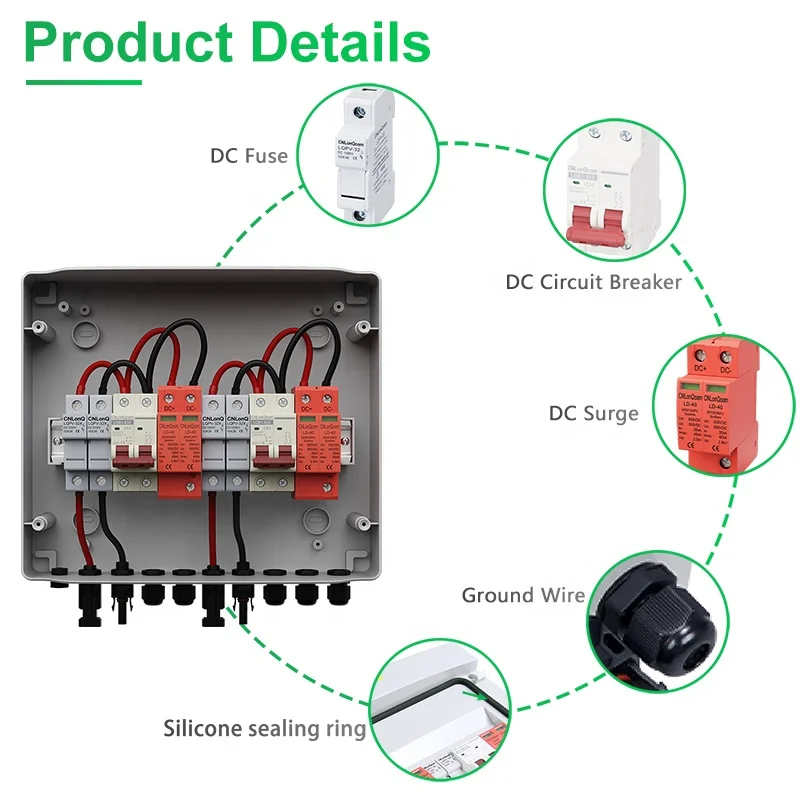 CNLonQcom 2-2 500V 32A 2 In 2 Out Plastic Solar IP65 Waterproof Box | Durable ABS Material 2 Strings Combiner Box