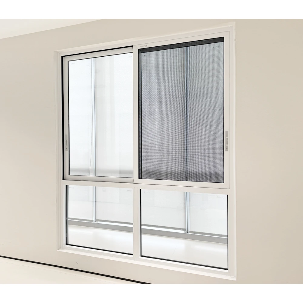 Custom smart large white modern panoramic double glazing aluminum glass sliding window