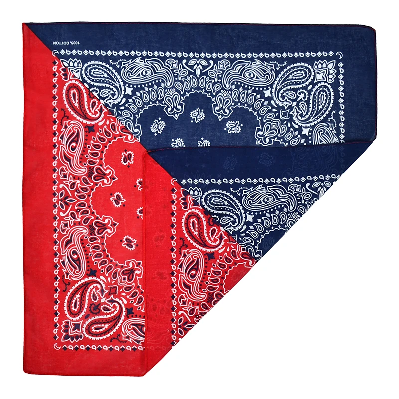 Customized Factory Double Print Paisley Pattern Handkerchief Printing Bandana Cheap Cotton Bandana