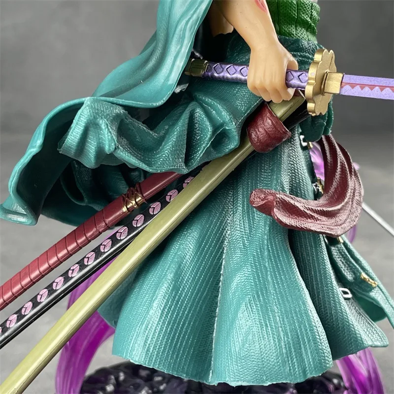 hot selling 21cm Action Figures japan Manga One Pieces Roronoa Zoro Kimono Three knife flow Decoration Collection