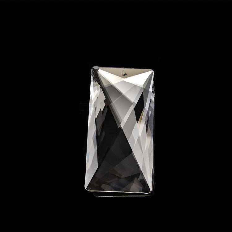 Hot Sell Low MOQ Machine-cut Faceted Crystal Pendants Transparent rectangle Crystal Pendants