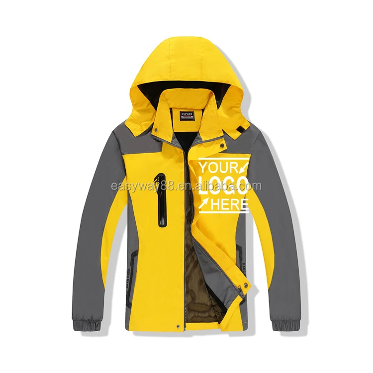 Wholesale custom spring new arrivals short windproof windbreaker softshell yellow colour jacket