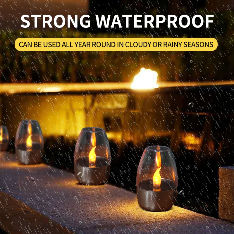 Wholesale Solar Powered LED Flameless Candle Tea Lights Home Decoration Table Candlelight Sensor Waterproof LED Candle Light