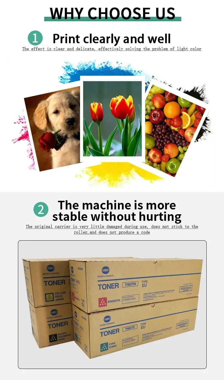 Konica Minolta Original TN627 Toner Cartridges for Bizhub C1060 C1070 C12000 C14000 4070 4080 Printers