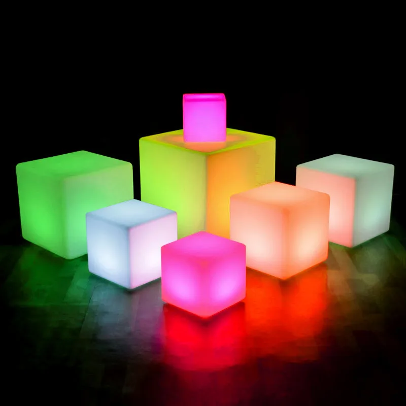 hot selling LED Cube Powered Outdoor Waterproof  garden RGB Decorative Light Cube Seat