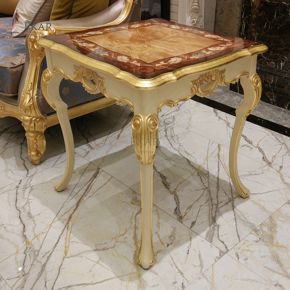 French style living room custom furniture wooden side table-coffee table-sofa set furniture living room