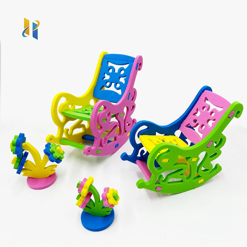 Wholesale Hot Selling Kids Toys Intellect Desk And Chair Study Furniture Set For Eva Foam 3d Jigsaw Puzzles