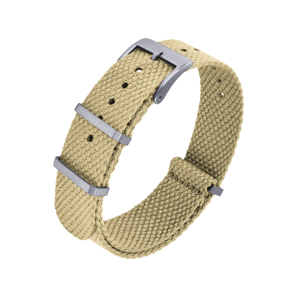 JUELONG Matte Premium Mesh Weave Nylon Watch Straps Green Nylon/Cotton Blend Striped Watch Strap 20mm 22mm