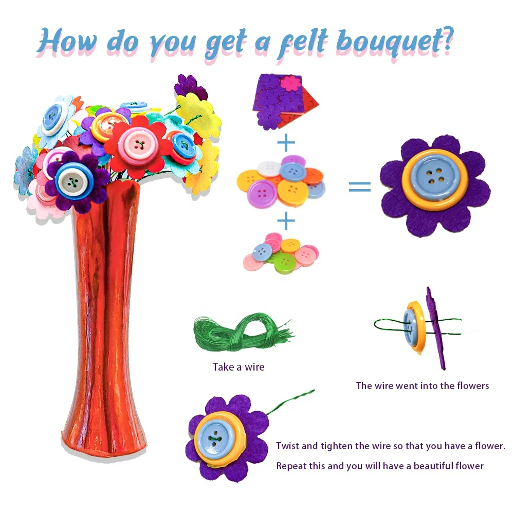 DIY Felt Flower Vase For Kid 6+ Make Your Own Floral Vases Art and Crafts Vase for Home decor