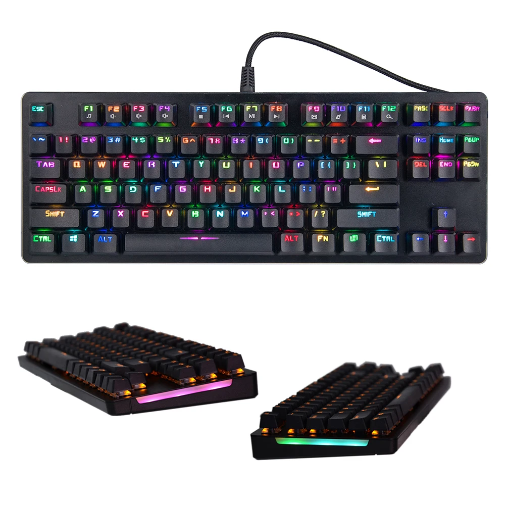 Wired 87 Kyes RGB Backlight Mechanical Gaming Keyboard 60% with Outemu/Kailh Switches
