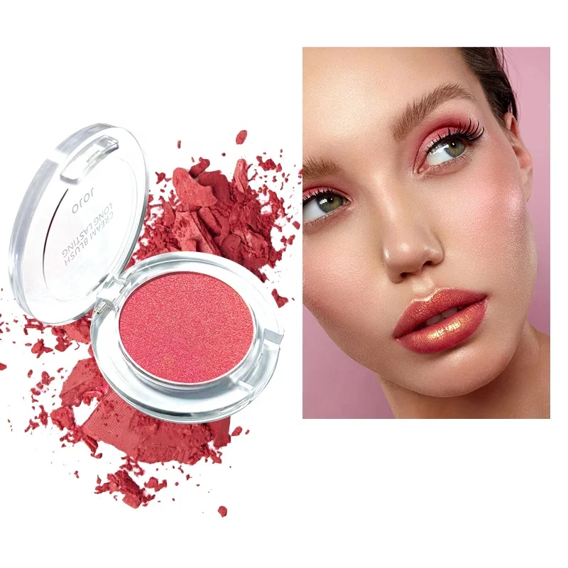 Low price blush matte satin single color acrylic cheek paleta blush longwear press blush
