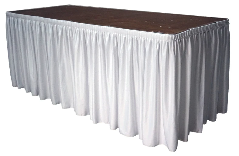 
Burgundy Polyester DIY Table Skirt for Outdoor Wedding Party Dining Table Setting Decoration 