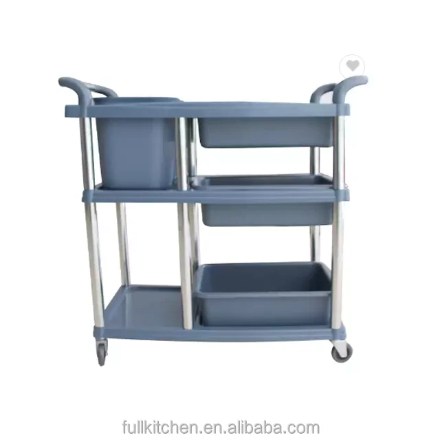 High quality plastic collection trolley used for waste cleaning/Factory outlet Plastic Catering Hotel Kitchen Restaurant Service