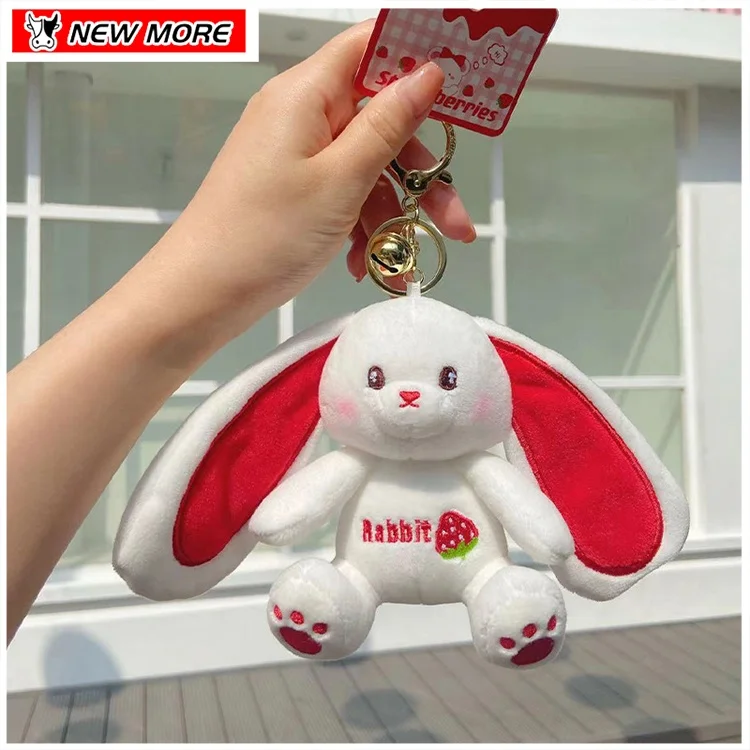 Wholesale Cute Rabbit Toy Plush Keychain Bag Pendant Stuffed Animal Bunny Doll Key Ring