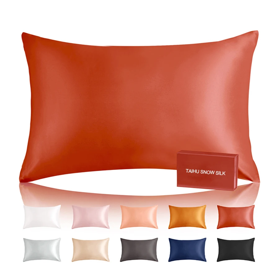 Custom logo and private label 19mm real silk pillow case envelope navy 100% mulberry silk pillowcase with box