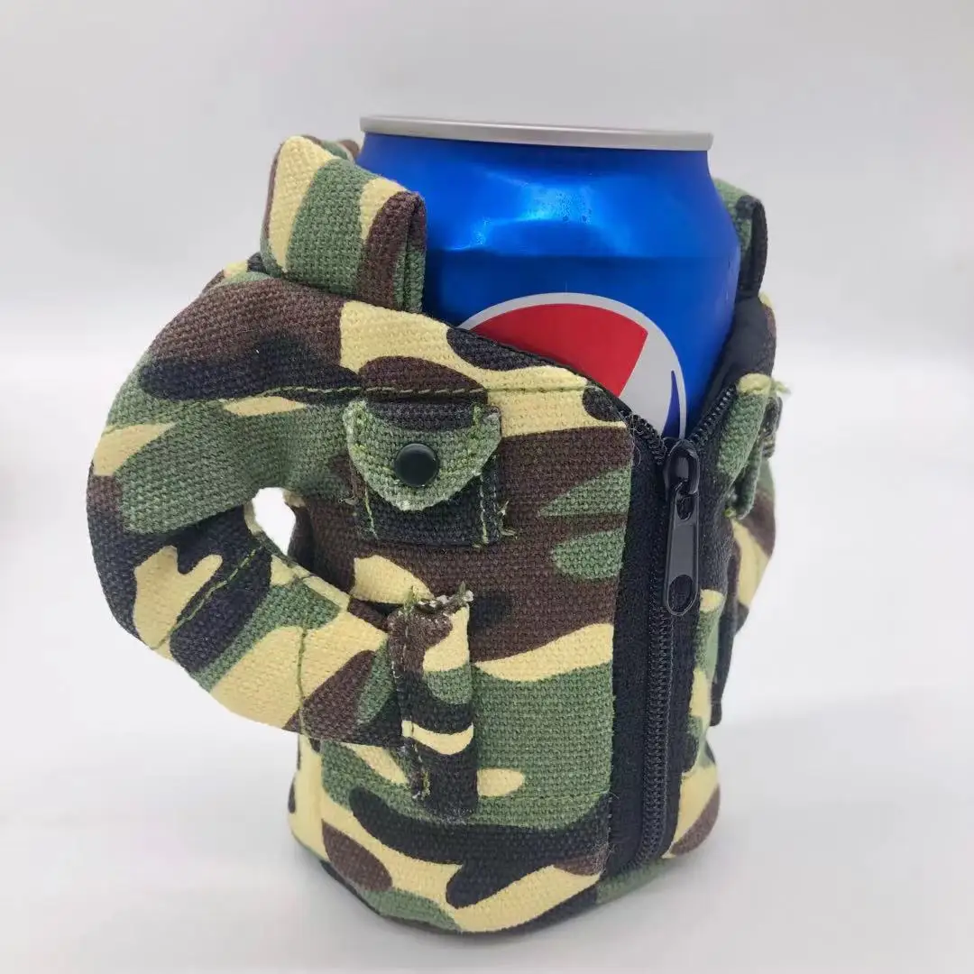 New style camouflage shape mini insulated cold jacket coating can sleeve holder
