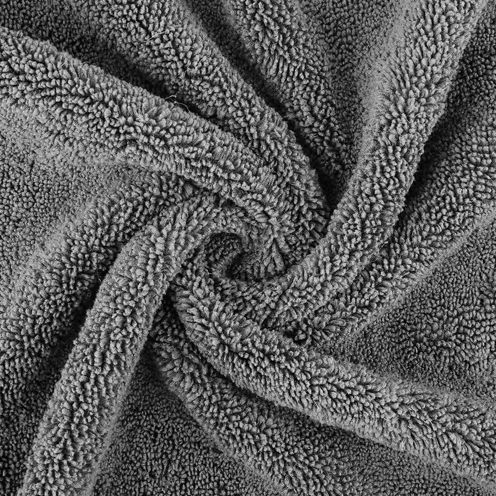 Автомобильное полотенце для полировки из микрофибры 16x16 дюймов 380 г/м2 длинное/короткое плюшевое двойное ворсовое средство для очистки