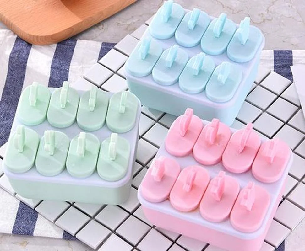 New Ice Mold Popsicle Mold Non-toxic Plastic Ice 8 Grids Diy Ice Cream Mold Making Tools