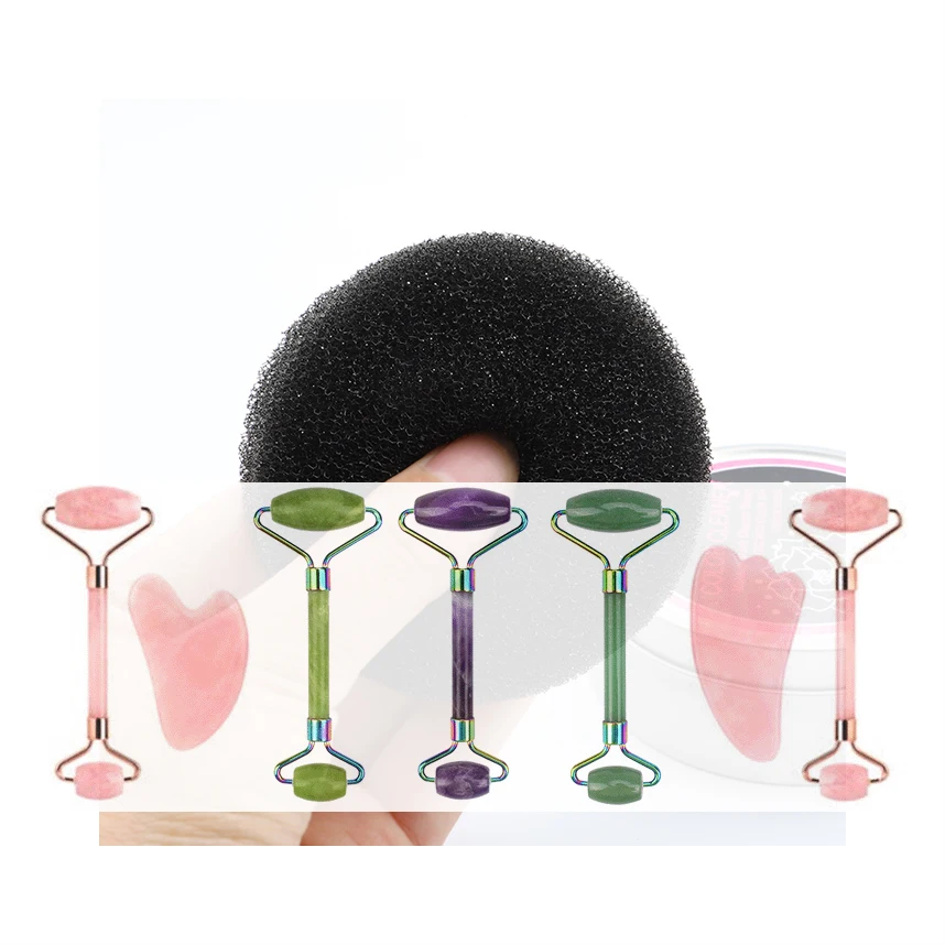 
Amazon hot selling and roll-on red skin care set jade roller gua sha scrapping with low price 