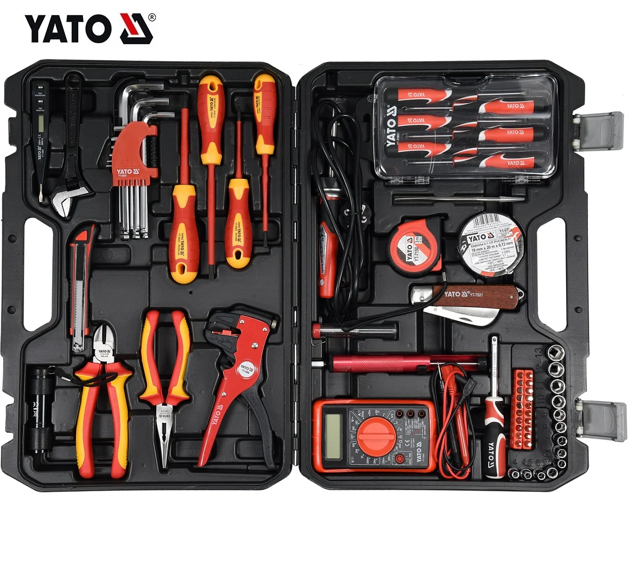 YATO YT-39009 HAND TOOLS PROFESSION CAR REPAIRS HEAVY DUTY SOCKET WRENCH SET INDUSTRIAL HAND TOOL 68PCS ELECTRICIAN SET