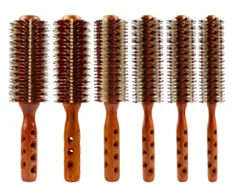 Hair Brush with Boar Bristle for Salon Styling Round Wooden Pear Blossom Wooden Curly Hair Comb Modeling Super Round RolleR Comb