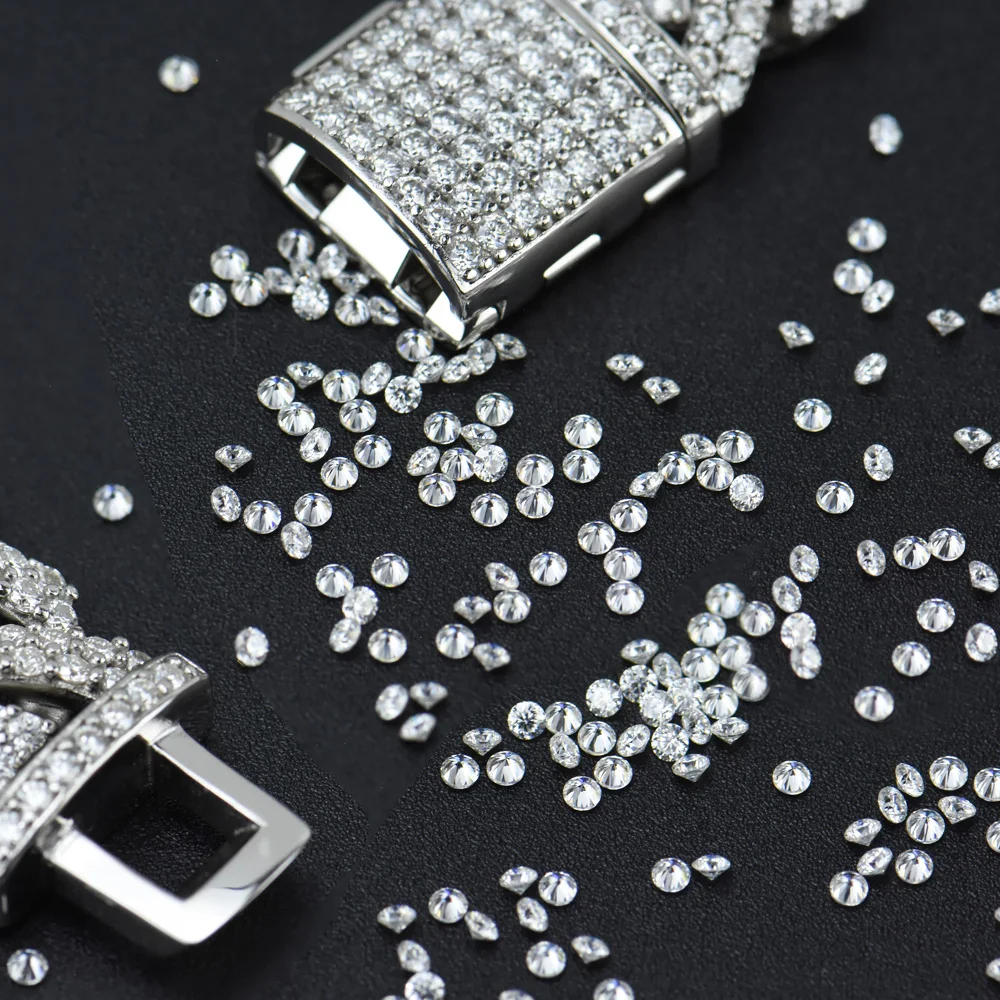 Wholesale Melee Moissanite Diamonds 0.5-2.0mm VVS1 White DEF Round Cut Melee Size Moissanite for Fine Jewelry Making