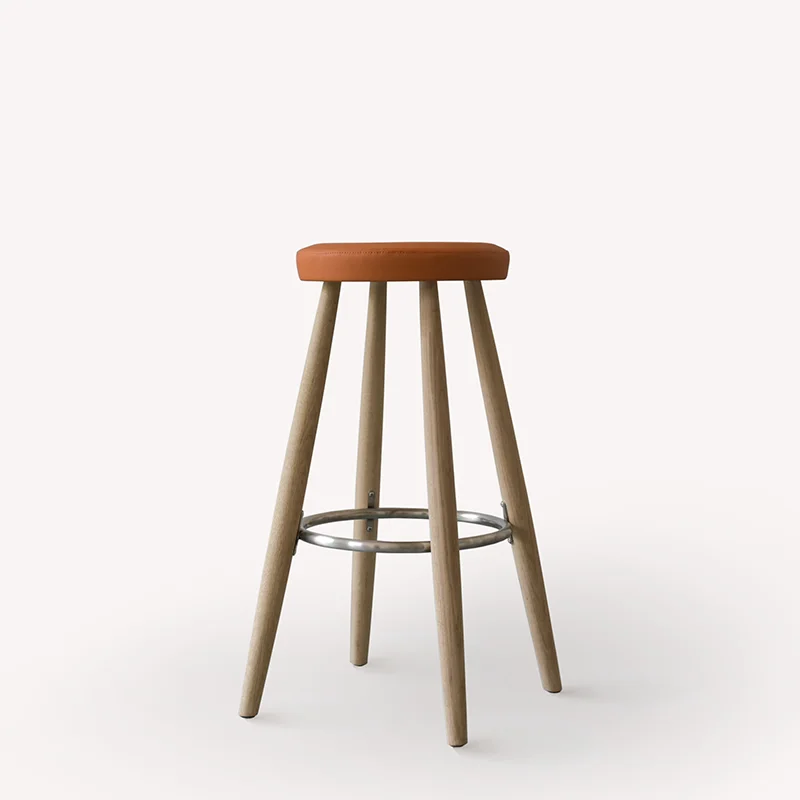 Leather Soft Bag Bar Chair Nordic Solid Wood Bar Stools Modern Solid Wood Bar Stools For Kitchen