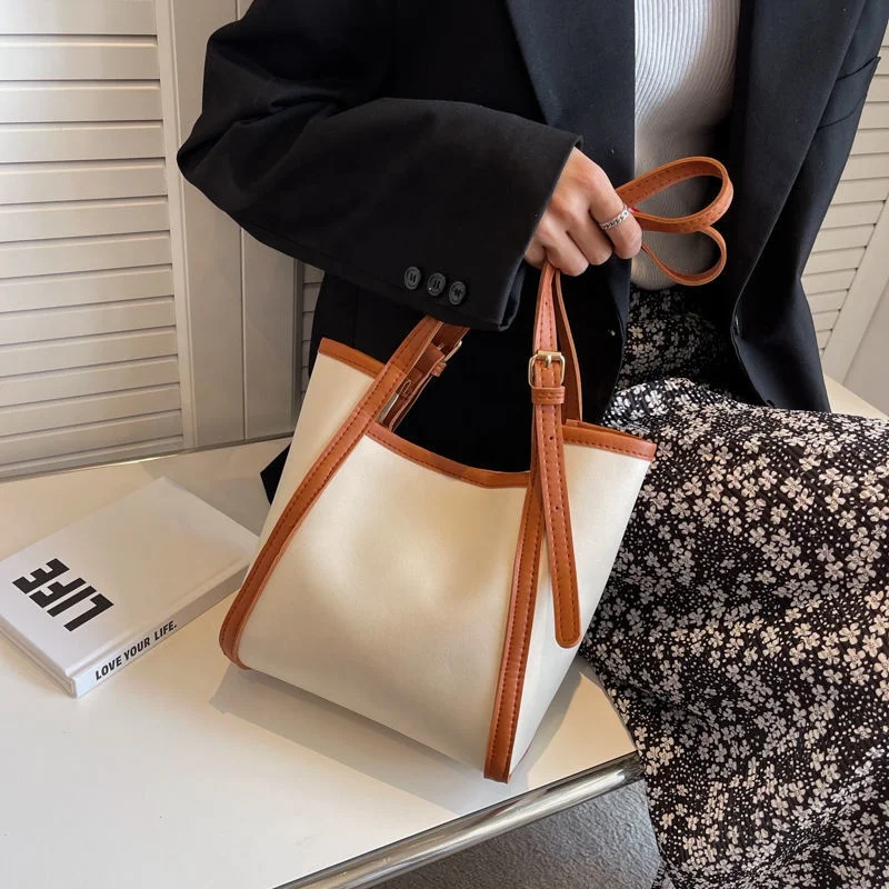 2022 Fashion Women Tote Bags Contrasting shopper bag -  Women  Mango United Kingdom Ladies Leather Purses And Handbags