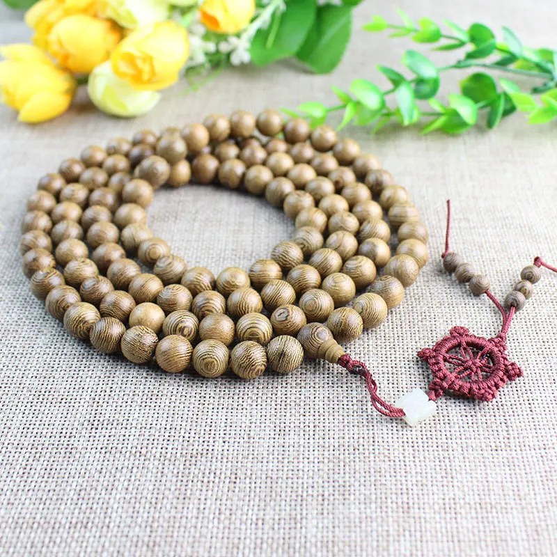 Jymoon 10/12/15mm Chicken Wings Wood 108 Buddhist Beads Bracelet Necklace Beads String For Men And Women Gifts