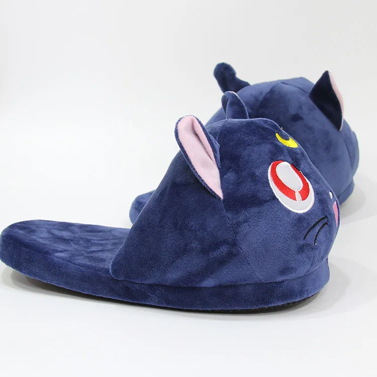 Japanese Cute Cartoon Luna Cat Plush Slippers Anime American Girl Warrior Around Creative Home Cotton Shoes