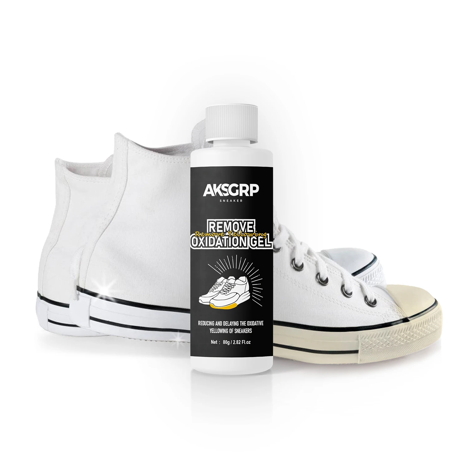 AKSGRP  White shoes to yellow cream to oxidation wash whitening cleaner shoe yellow remover gel
