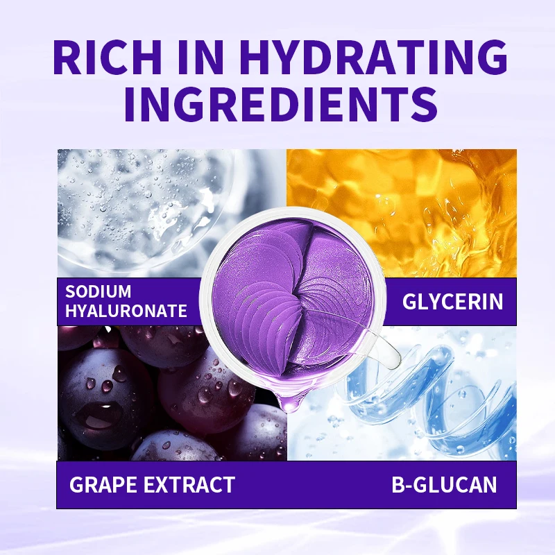 Private label vegan Organic Wholesale Price Organic Box Eye Mask Moisturizing jelly Grape Flavor Nourishing Eye Mask