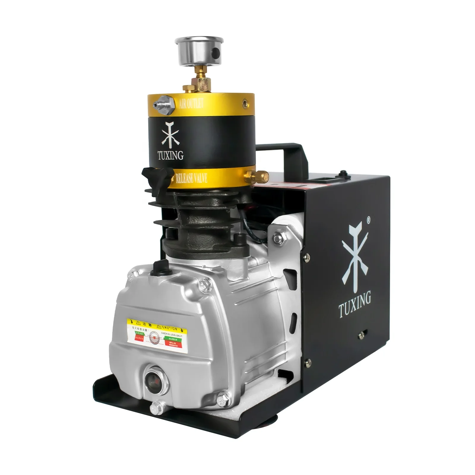 Tuxing Portable 4500psi High Pressure 300bar Manual Stop PCP Air Compressor