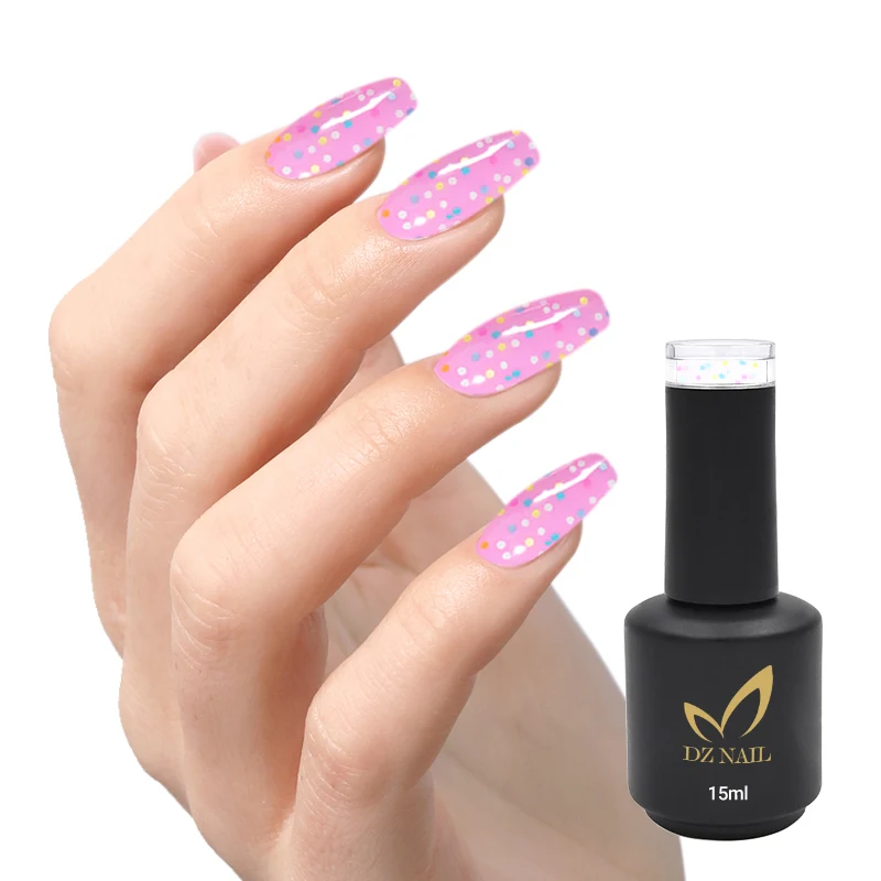 professional permanent nail polish art gel kit set gel polish shimmer  UV LED Nail Gel Top Coat And Base Coat