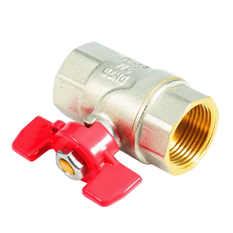 Bornic BSP NPT никелированный алюминиевый 1/2 кованый латунный шаровой клапан с ручкой-бабочкой для применения в воде